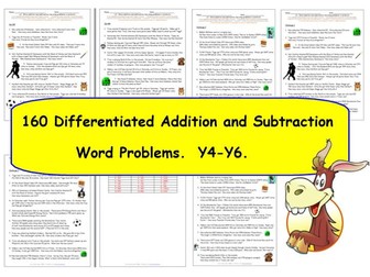 Addition and Subtraction Year 4 – 160 Word Problems (Differentiated)