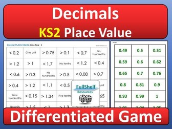 Decimals Place Value Game Year 5 / 6