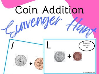 Coin Addition Scavenger Hunt