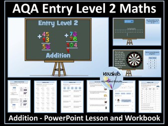 AQA Entry Level 2 Maths - Addition - Workbook and PowerPoint Lesson