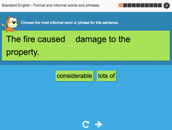 Formal and informal words and phrases - Interactive Activity - KS3 Spag