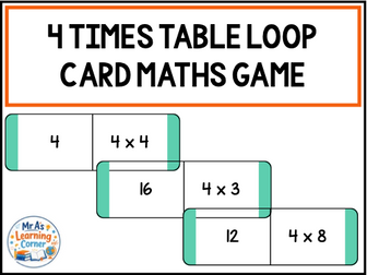 4 Times Tables Loop Cards Maths Game