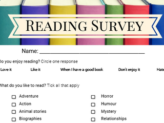 Reading survey and reading log