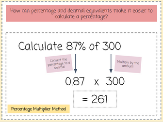 Percentage Increase and Decrease (Multiplier Method)