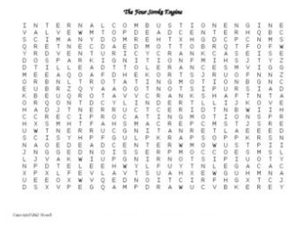 The Four Stroke Engine Vocabulary Word Search for an Agriculture Power Class