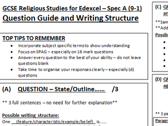 GCSE Edexcel Religious Studies (9-1) Spec A - Question Guide