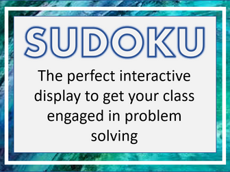 Interactive SUDOKU maths display pack