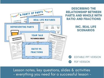 Ratio vs Fractions | Ratio & Proportion | Lesson Notes, Slides & Activities