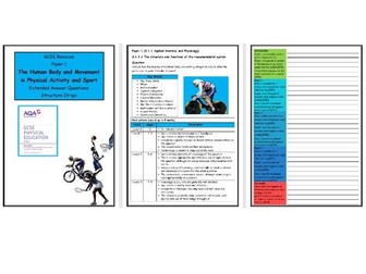 GCSE PE - AQA (9-1) - Complete Paper 1 - 31 X Structure Strips (Extended Questions)