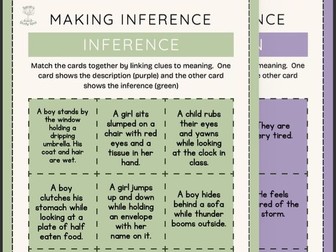 Year 3 Inference Matching Cards