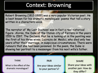 My Last Duchess by Robert Browning. Power and Conflict. Created by AQA examiner/teacher