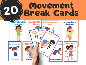 Movement Break Card Brain Break for ADHD