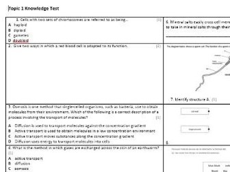 Edexcel CB6 Biology Knowledge Assessment