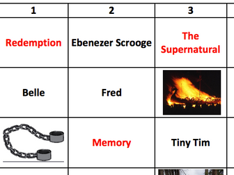 GCSE English Lit 6-by-6 Revision Game