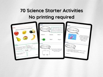 70 Science Starter Activities KS3 KS4 GCSE