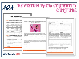 AQA NEW GCSE - Celebrity Culture Revision Pack