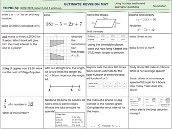 ‘23 GCSE Paper 2 Foundation Mat