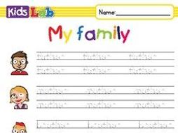 family vocabulary tracing teaching resources