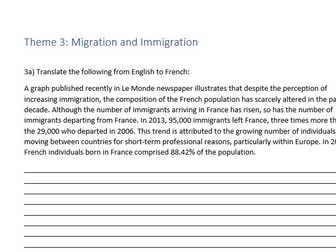 FRENCH A LEVEL TRANSLATION BOOKLET