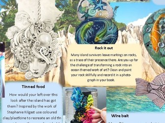 Art choice homework project inspired by Oceans for ages 10-15