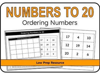 Numbers to 20 Ordering Numbers