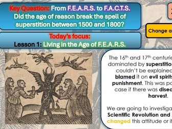 Lesson 1: Witch craze: Did the age of reason break the spell of superstition between 1500 and 1800?