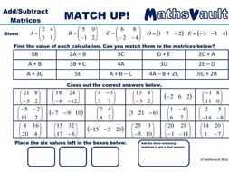 Adding Or Subtracting Matrices Worksheet By Jtodd Teaching Adding Or Subtracting Matrices Worksheet By Jtodd Teaching Resources Tes