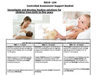 RO19 Lo4 child development task booklet guide for ocr cambridge nationals