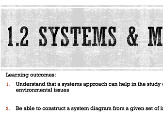 1.2 Systems and Models (IB ESS)