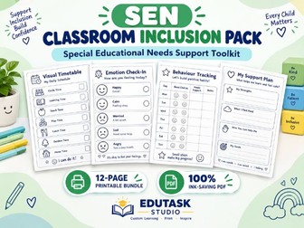 SEN Classroom Inclusion & Behavior Support Pack | Special Educational Needs Toolkit