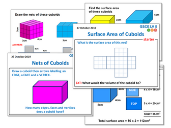 Nets of Cuboids Lessons & Worksheet