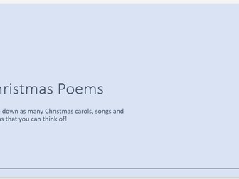 A standalone Year 7 lesson on Writing Christmas Poems