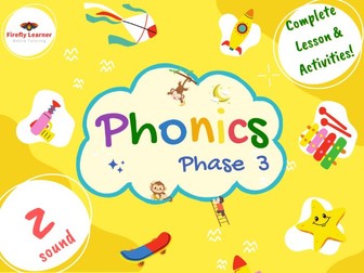 Phonics Phase 3 Complete Lesson + Activities - z grapheme