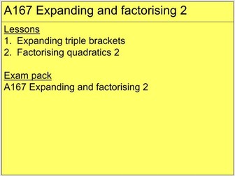 A167 Expanding and factorising 2