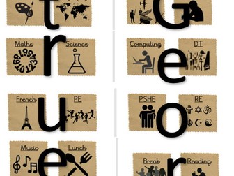 Neutral Visual Timetable on hessian background