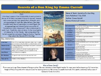 Secrets of a Sun King Knowledge Organiser
