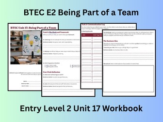 BTEC Entry Level 2 Being Part of a Team Workbook
