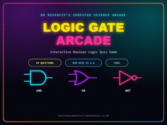 Logic Gate Arcade — Interactive Boolean Logic Quiz Game (OCR GCSE CS 2.4)