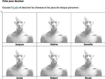 Description physique en français A1 - compréhension orale/French listening physical description