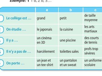 Y 7 Y 8 - Dynamo - Mon college - Describing school in French