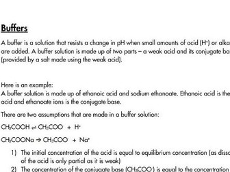 Buffers and buffer calculations