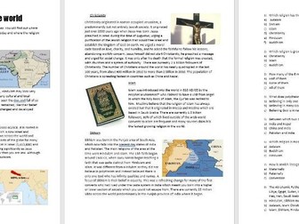 Religions around the world: Text and MCQs