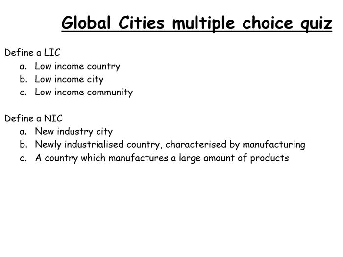 global cities quiz