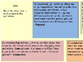 French: Free time activities: near future, simple future and conditional tense