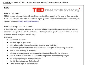 Intro to Ethics TED Talk Project (18 Lessons Material)