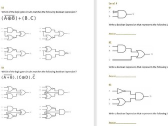 KS4 Logic Gate Workbook - AND OR NOT XOR