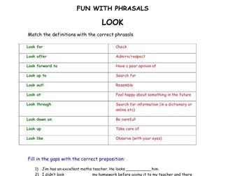 Phrasal verb/LOOK