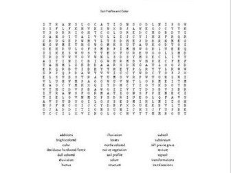 Soil Profile and Color Word Search for an Ag. II Soil Science Course