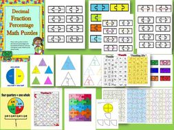 Decimal, Fraction, Percentage Math Puzzles