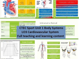 CTEC Sport: Unit 1 Body Systems - LO3 Cardiovascular System